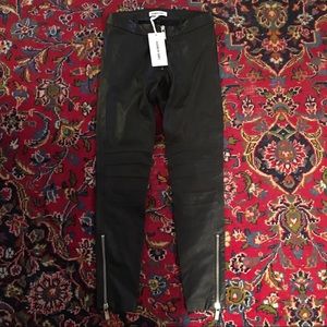 Elizabeth and James Addison Lambskin Moto Pants S